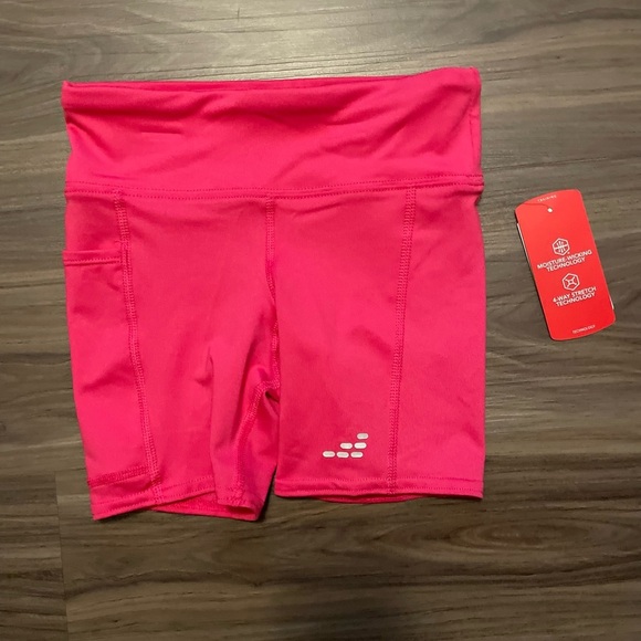 BCG Kids Bright Pink Athletic Biker Shorts with pockets size 7-NWT - Picture 3 of 4